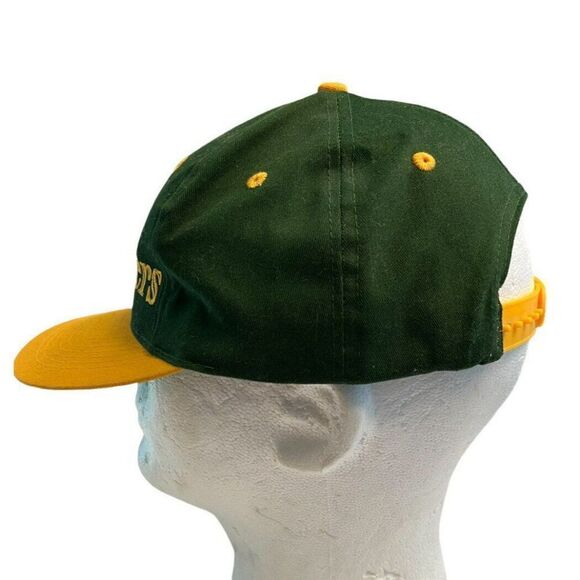 Green Bay Packers Spelled Out Cap One Size Snapback Hat Vtg NFL Throwback Unisex - Picture 4 of 8